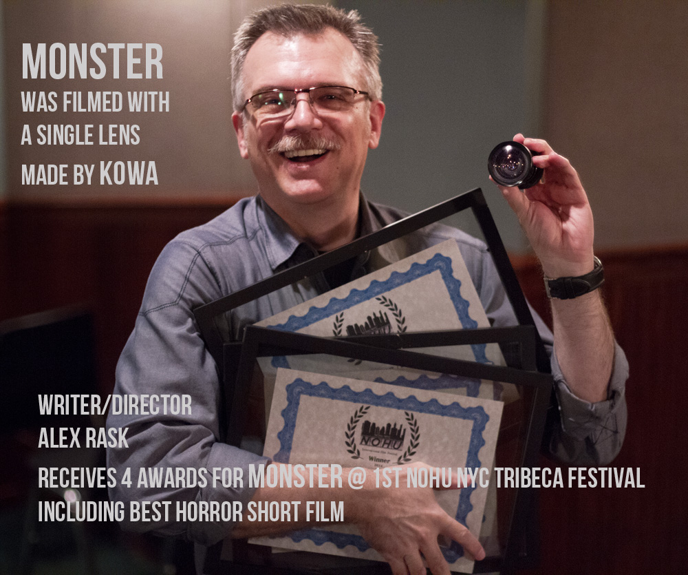 Alex Rask Pictured with Kowa LM8HC and Awards